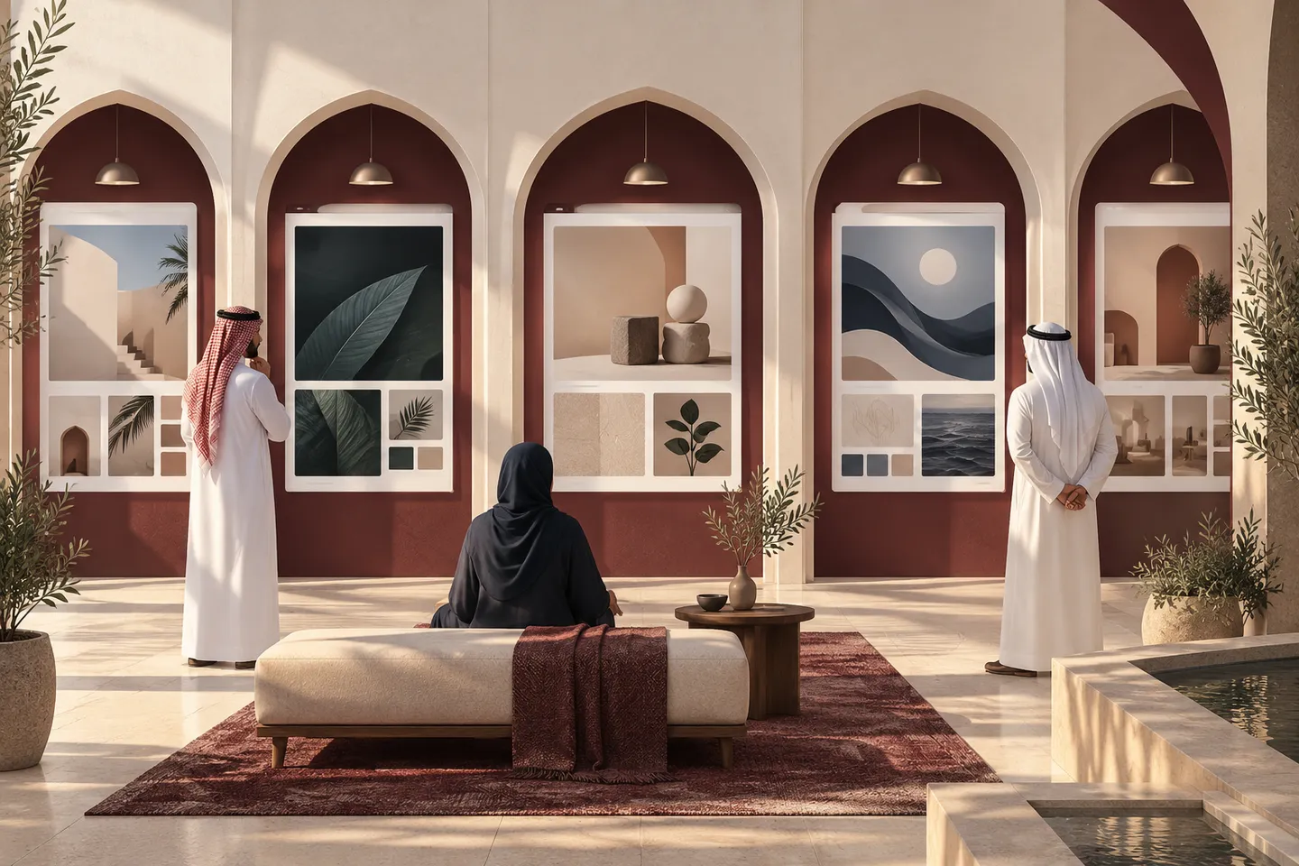 نوافذ بحث متجاورة كالممر، تكشف كل منها نموذج عمل مختلفاً بلا علامة.